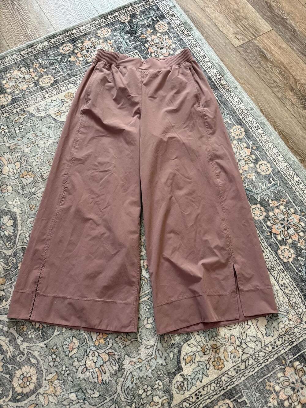 Lululemon Wide-Leg High-Rise Cropped Pants with Elastic Waistband